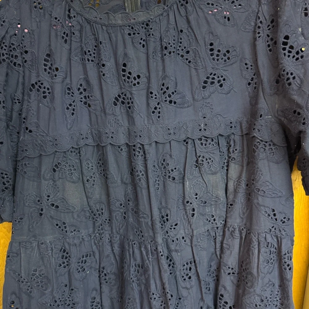 Kate Spade Navy Eyelet Casual Dress - Picture 3 of 4